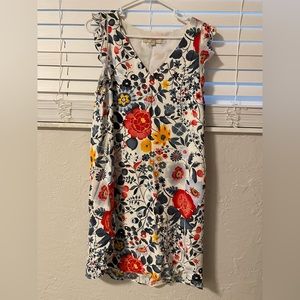 Loft ruffle sleeved flowered dress.